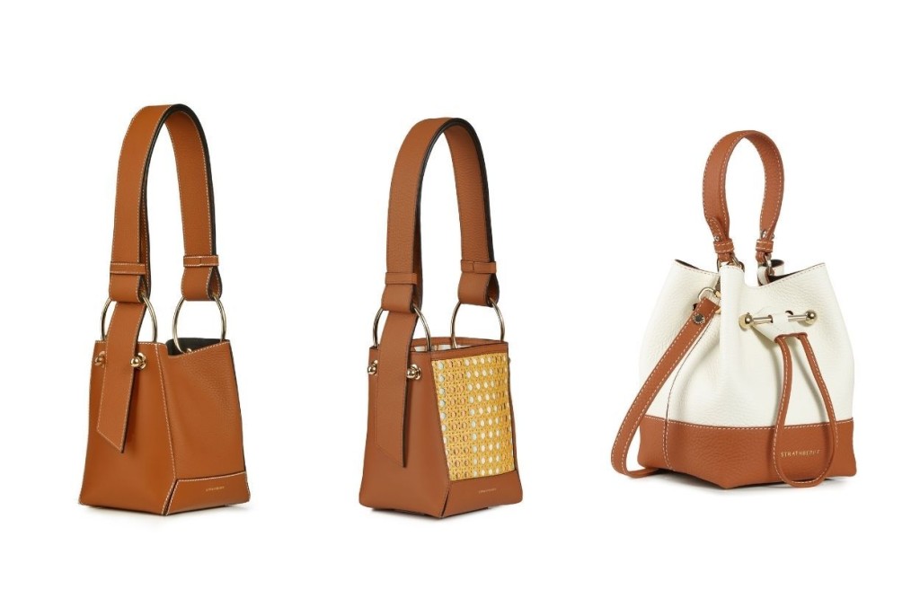 左起/Summer Edition系列Lana Nano棕色小牛皮Bucket Bag、Lana Nano Bucket Bag/$5,600、Lana Osette/$3,800。