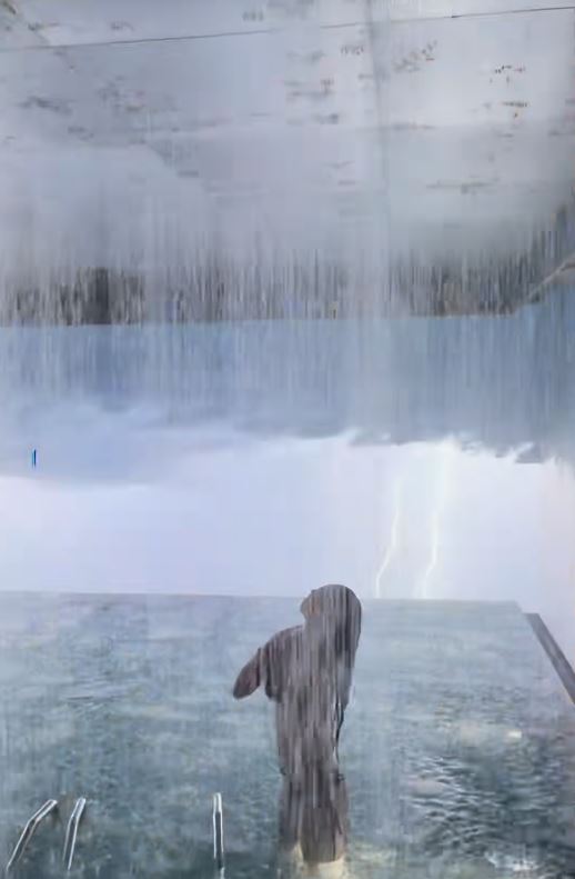 瀋陽有洗浴中心推出暴風雨溫泉，令人如置身恐怖末世。