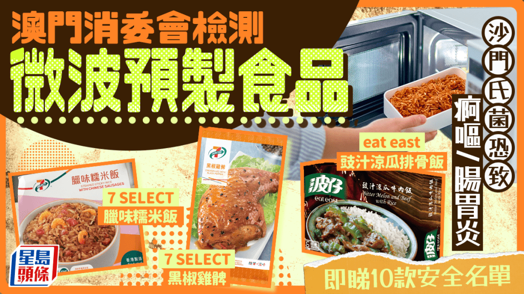 澳門消委會檢測即熱預製食品 沙門氏菌恐致急性腸胃炎 即睇10款安全名單