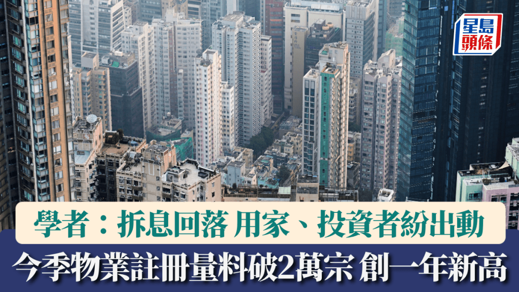 今季物業註冊量料破2萬宗 創一年新高 學者:拆息回落 用家、投資者紛出動