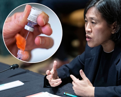 美國貿易部部長戴琪宣布美國政府支持放棄新冠疫苗知識產權。AP圖片