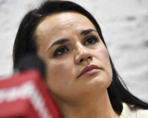 季哈诺夫斯卡娅呼吁白俄罗斯人民抗争到底。AP