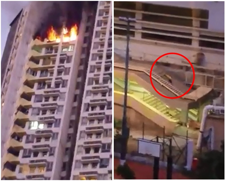 西區觀龍樓單位起火，一人墮樓亡。「西環變幻時」圖片