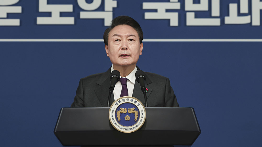 尹锡悦认为虽然核武属于美国，但韩美应该共同分享情报、计画和演习。AP资料图