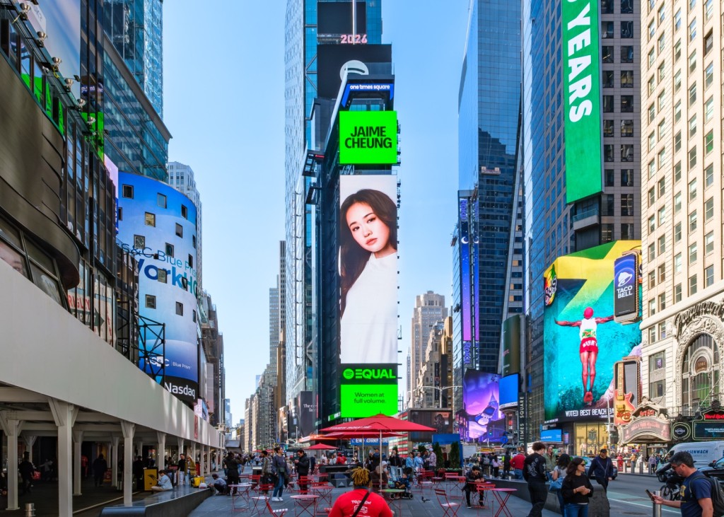 Jaime榮獲Spotify Global「EQUAL」香港代表，登陸紐約時代廣場矚目戶外LED巨大屏幕。