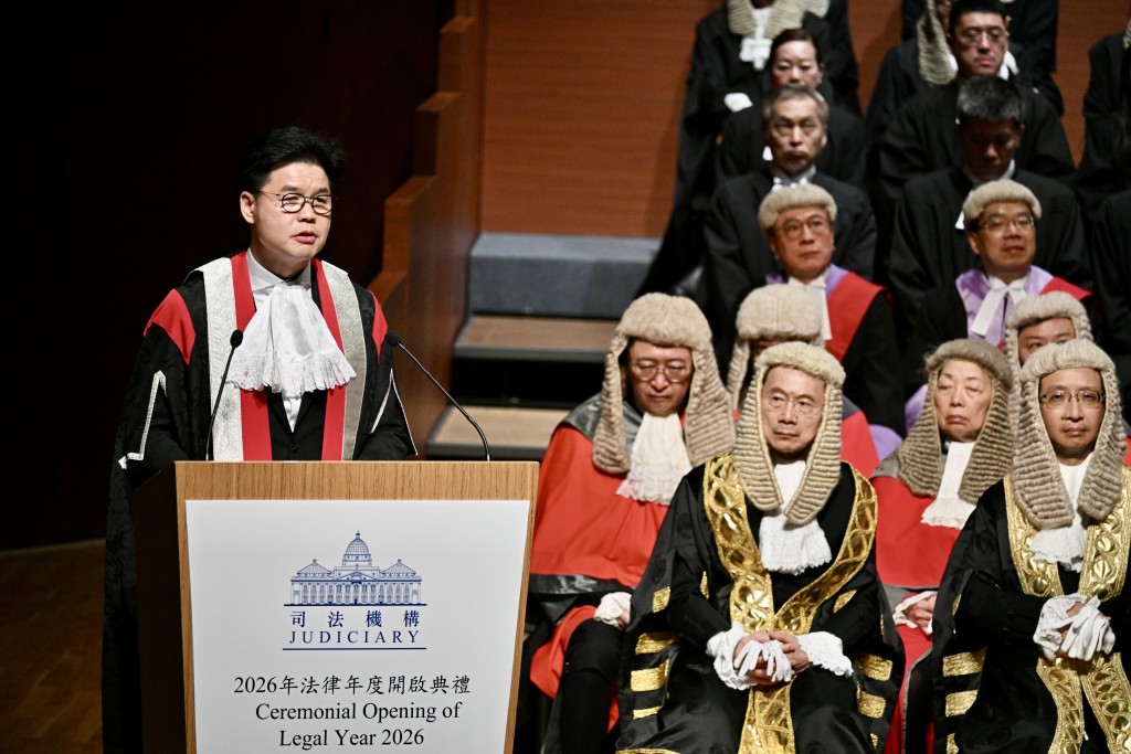 香港律師會會長湯文龍致辭。 香港律師會會長湯文龍致辭。