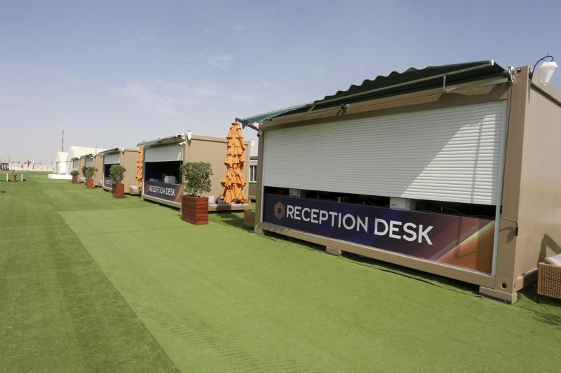 2022卡塔尔世界杯球迷村货柜屋。 资料图片