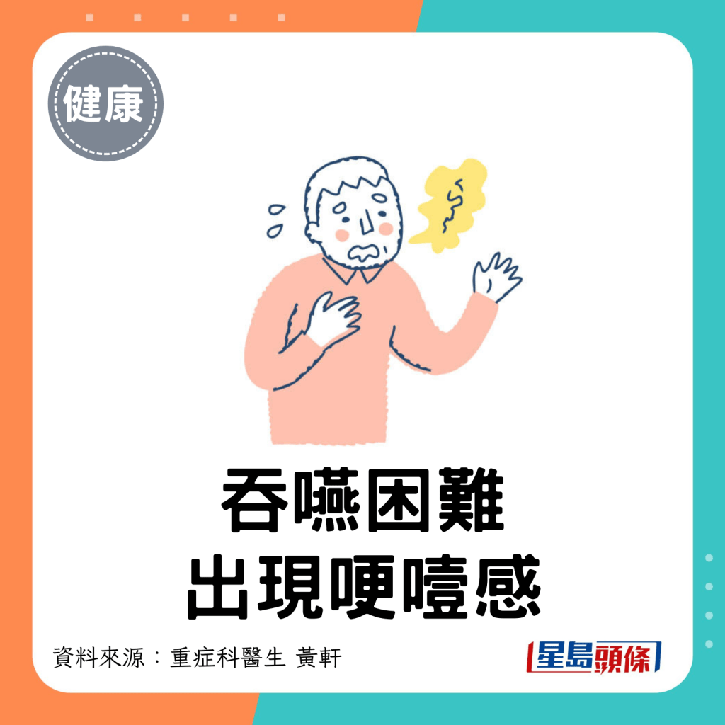 吞咽困难，出现哽噎感