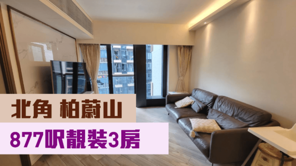 北角柏蔚山3座中層E室,實用面積877方呎,叫價2100萬。