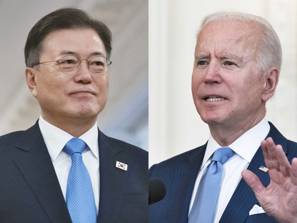 拜登上任以來首次頒授榮譽勛章,文在寅則成為第一位應邀出席授勛儀式的外國領袖。AP