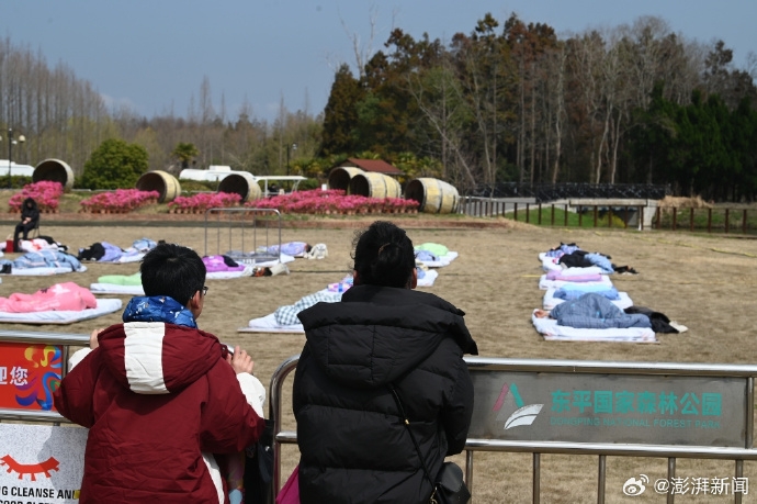 世界睡眠日，上海舉行睡覺比賽。 澎湃新聞