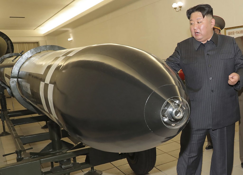 金正恩日前指導核能武器化工作。AP