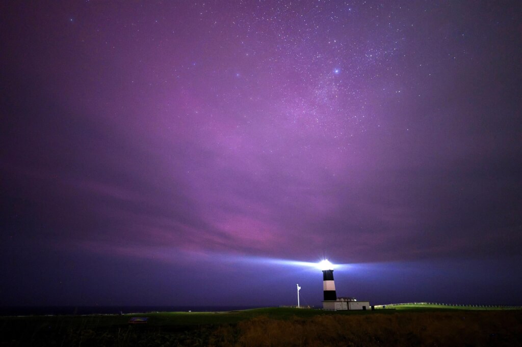 北海道網走市出現紫色極光。網上圖片