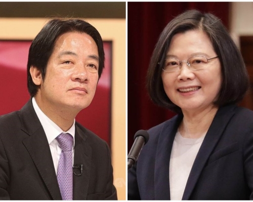 蔡英文(右)感謝賴清德(左)。網圖