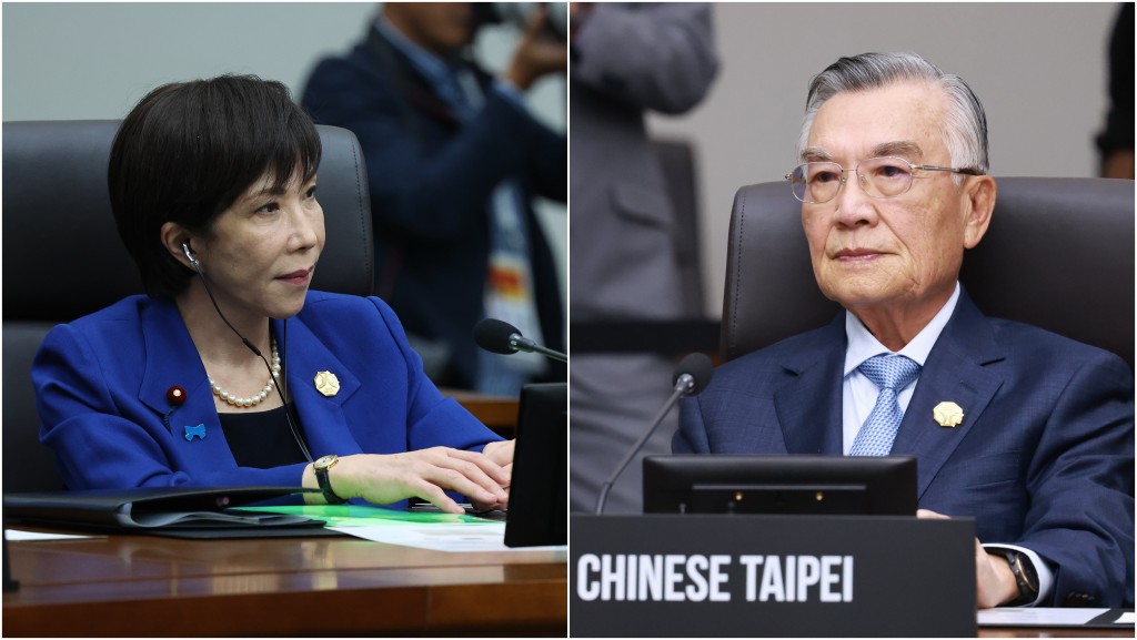 高市早苗（左）、林信義。 美聯社