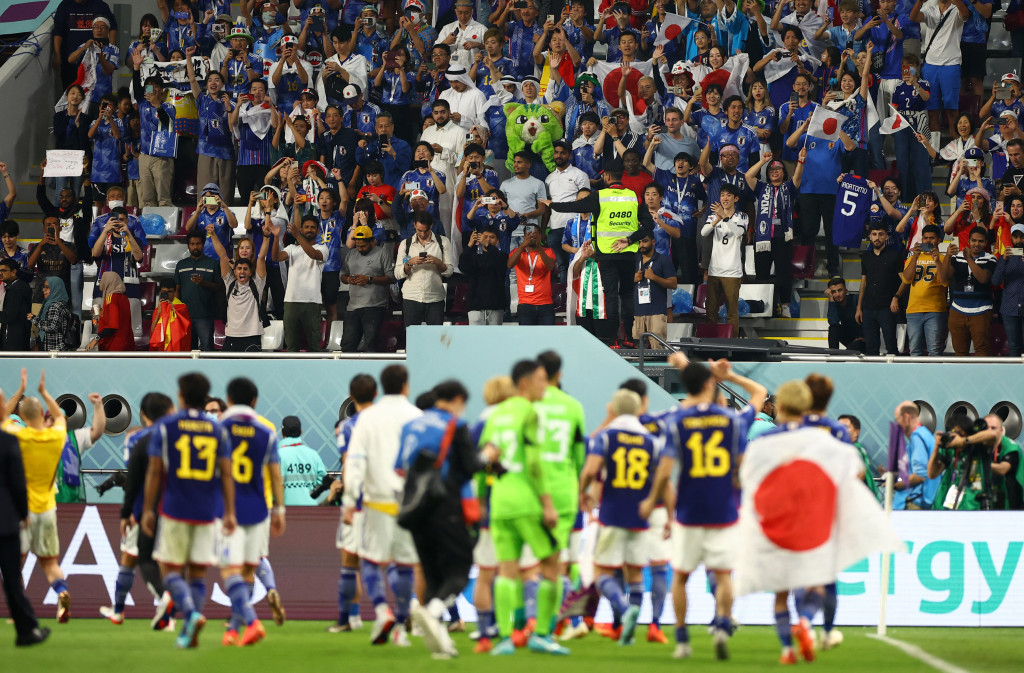 日本在今屆世界盃接連反勝德國與西班牙。路透社資料圖片