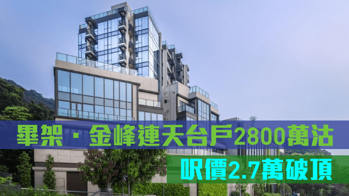 畢架.金峰累售31伙,佔可售單位近5成,套現逾6.26億。
