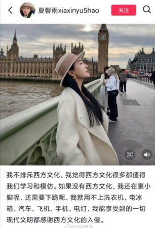 夏馨雨的出位言論。