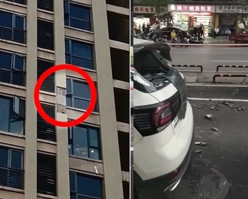 湖南一名屋苑的保安員被外牆剝落瓷磚擊中不幸身亡。(網圖)