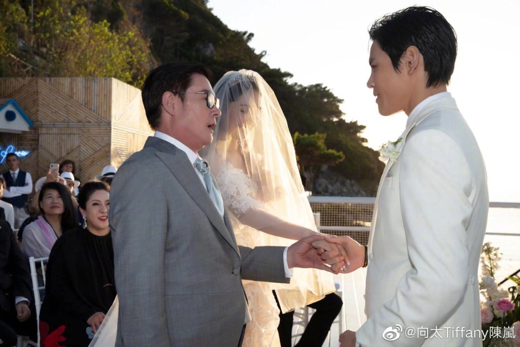 向佐從郭碧婷爸爸手中接過郭碧婷。