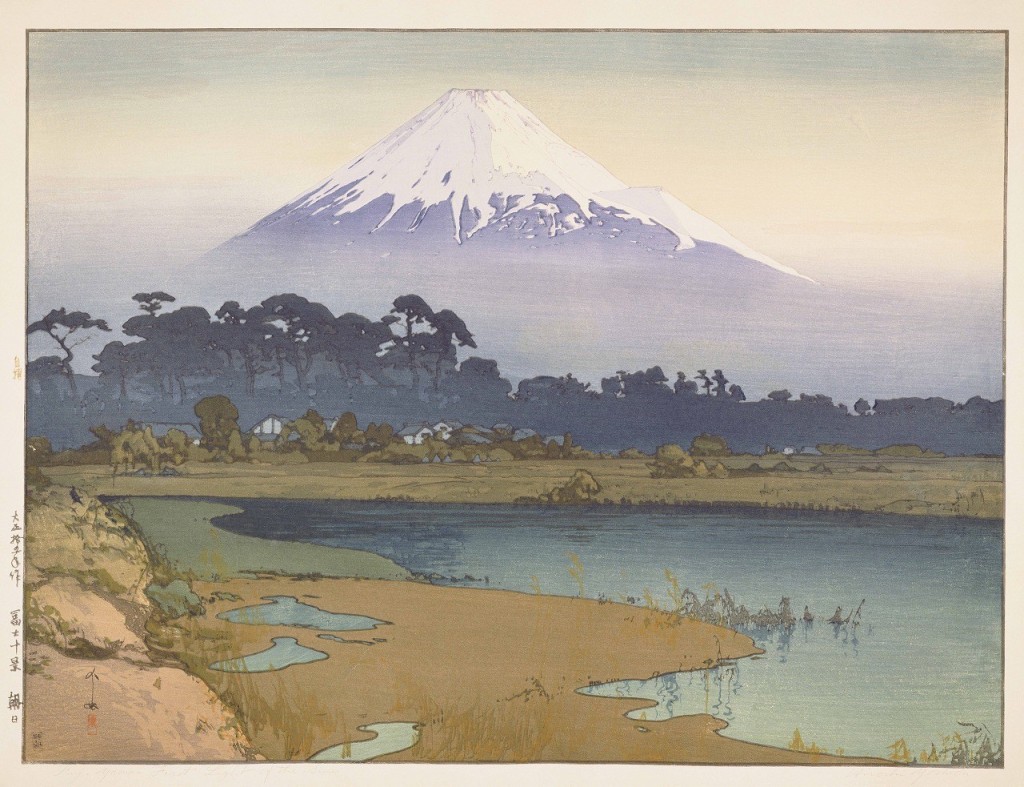 吉田博画作《朝日》。