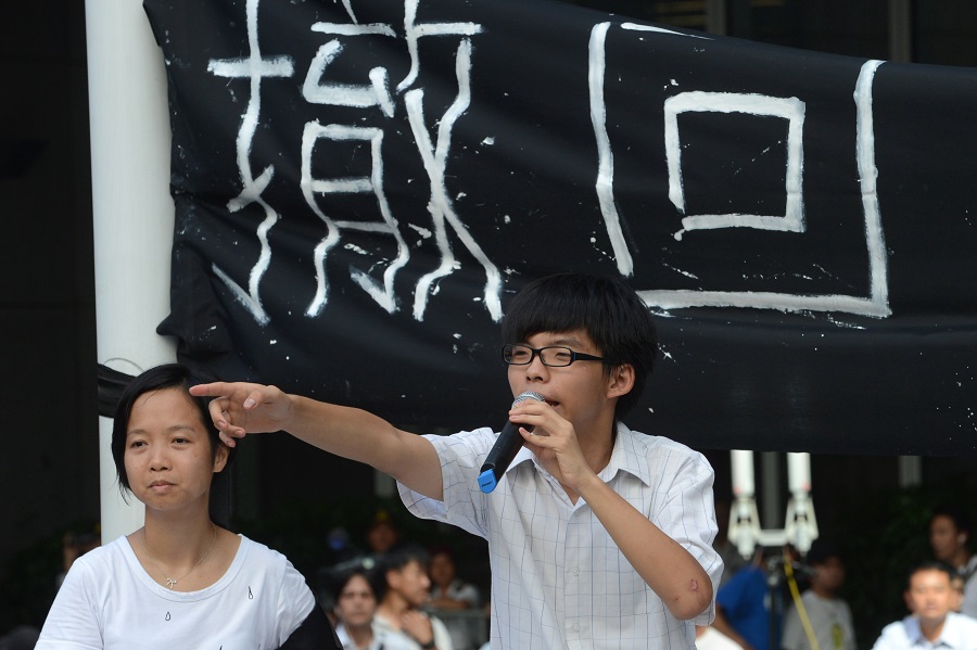 黃之鋒2012年發動反國教運動冒起。資料圖片