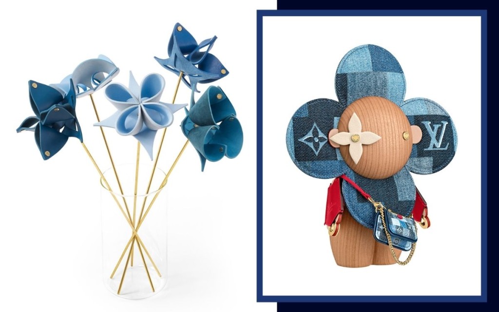 左/Origami Flowers by Atelier Oï /各/$3,100; 右/ LV Escale Vivienne/個別訂價。 左/Origami Flowers by Atelier Oï /各/$3,100; 右/ LV Escale Vivienne/個別訂價。