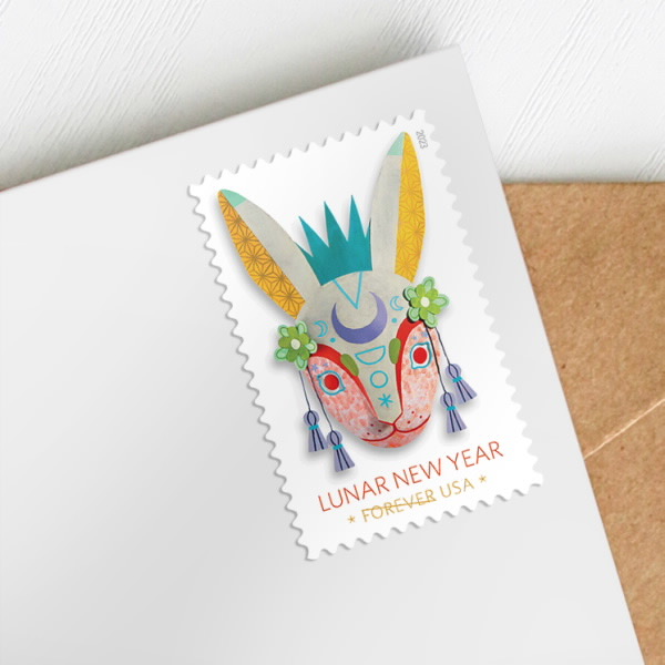 免年邮票使用效果示意图。 网上图片