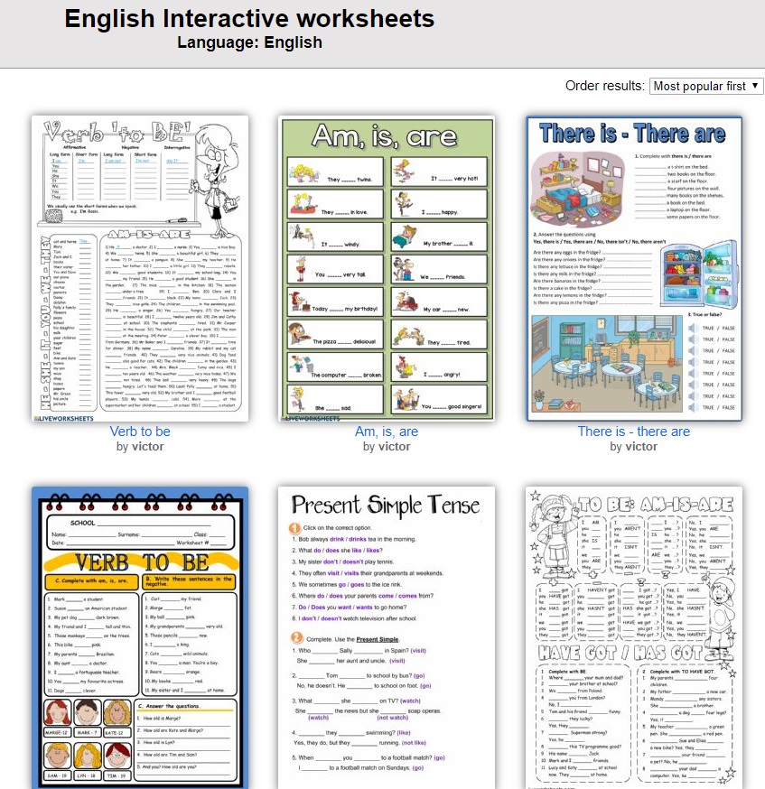 海量工作紙下載,總有一款合小朋友心水。(Liveworksheets)