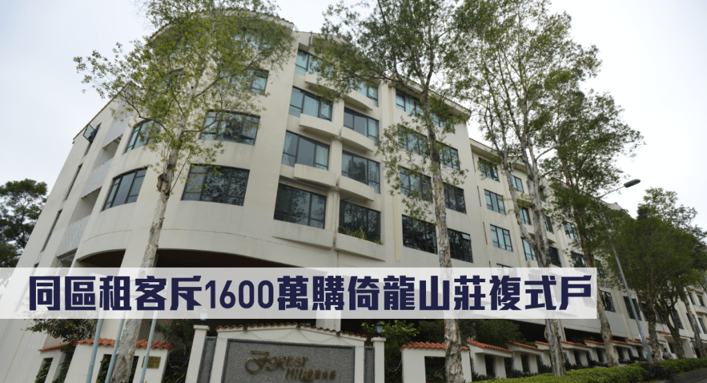 同區租客斥1600萬購倚龍山莊複式戶。