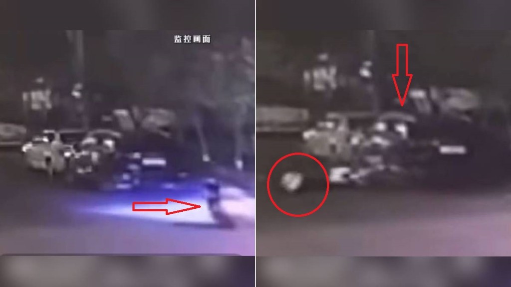 民警私家車違泊,有鐵騎士收掣不及撞上後死亡。網圖