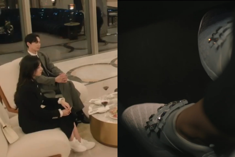 金智媛在劇中曾穿上Roger Vivier 的 Viv' Run鑽扣運動鞋。