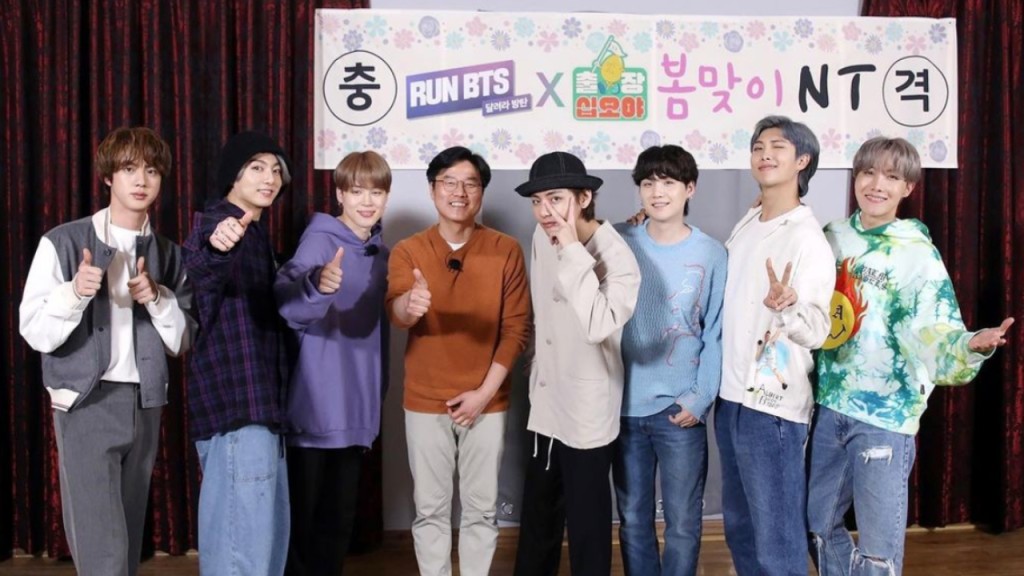 BTS官網公開7位成員跟《兩天一夜》著名導演羅PD的合照。