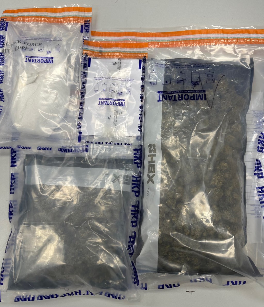 行動中檢獲的毒品總市值共約550萬元。 警方提供 行動中檢獲的毒品總市值共約550萬元。 警方提供