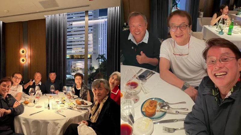 譚詠麟聚首成龍曾志偉會合林子祥夫婦    五大巨星世紀飯局校長嘆要珍惜  一人飲到面紅志偉最興奮