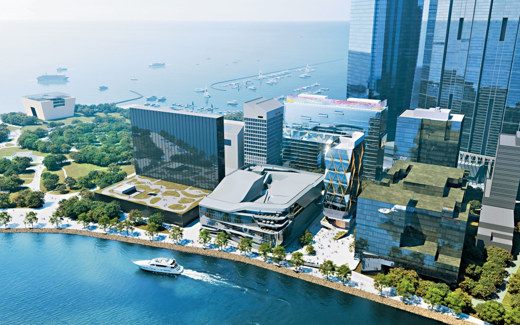 艺术广场大楼预计于2027年完工，由3幢临海写字楼组成。