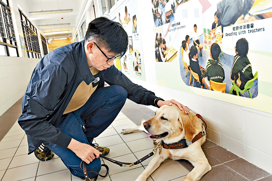 导盲犬「靓靓」是曾冠全的好拍档，亦是他与同学成为朋友的契机。