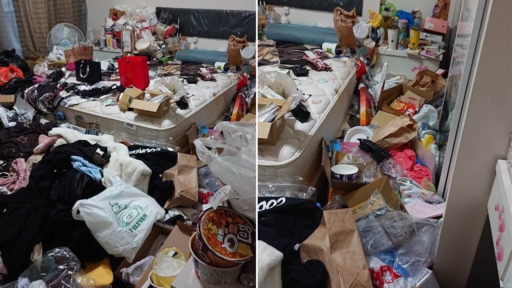 樓主女兒的房間混亂得讓人不敢直視。互聯網圖片
