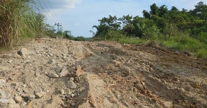 村旁的一段水泥公路，不翼而飛。