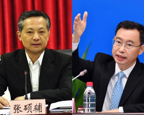 廣州市市長溫國輝(右)
及書記張碩輔(左)被免職。