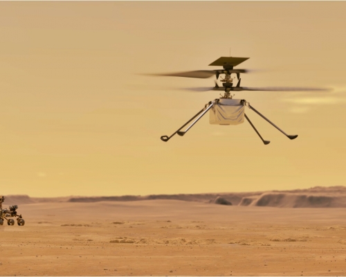 太空總署在4月初首次安排無人直升機「獨創號」在火星飛行。AP資料圖片