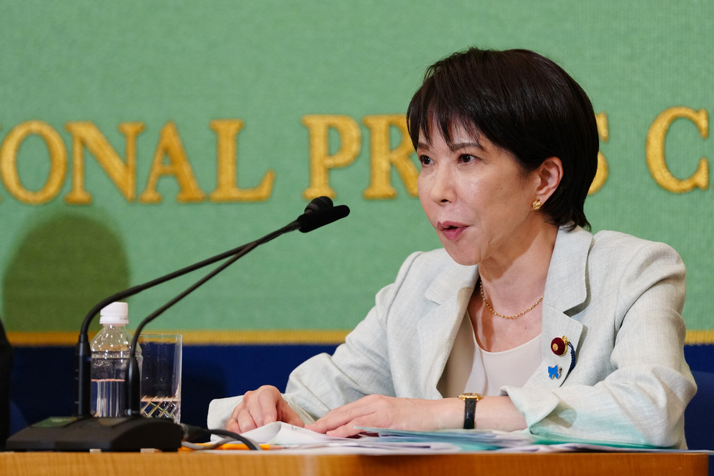 前經濟安全保障大臣高市早苗。美聯社