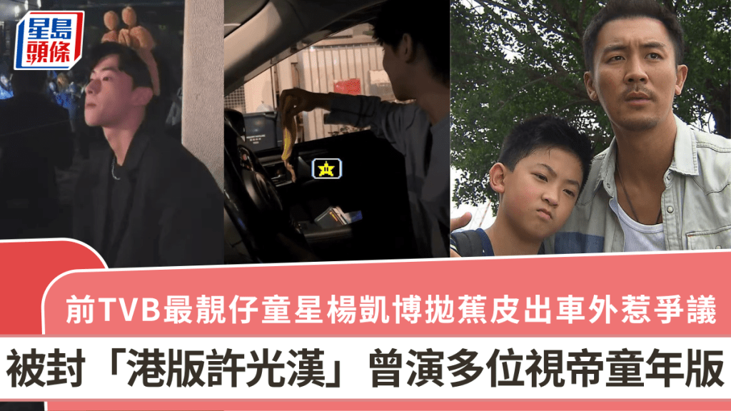 前TVB最靚仔童星楊凱博玩出禍？拋蕉皮出車外惹爭議  被封「港版許光漢」曾演多位視帝童年版