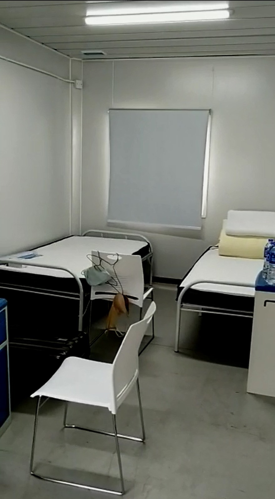  林太指青衣「方艙醫院」房間提供舒適的名牌牀褥。 受訪者提供