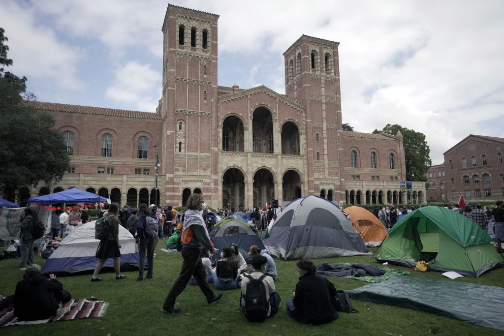 加州大學洛杉磯分校(UCLA)是最新加入示威行列的大學。美聯社