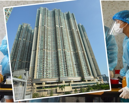 港鐵康城站3屋苑各添3名居民染疫。小圖為嶺都。資料圖片