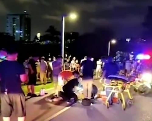 深圳男跑步心跳停止， 路過女醫生與民眾花半小時救回。網圖
