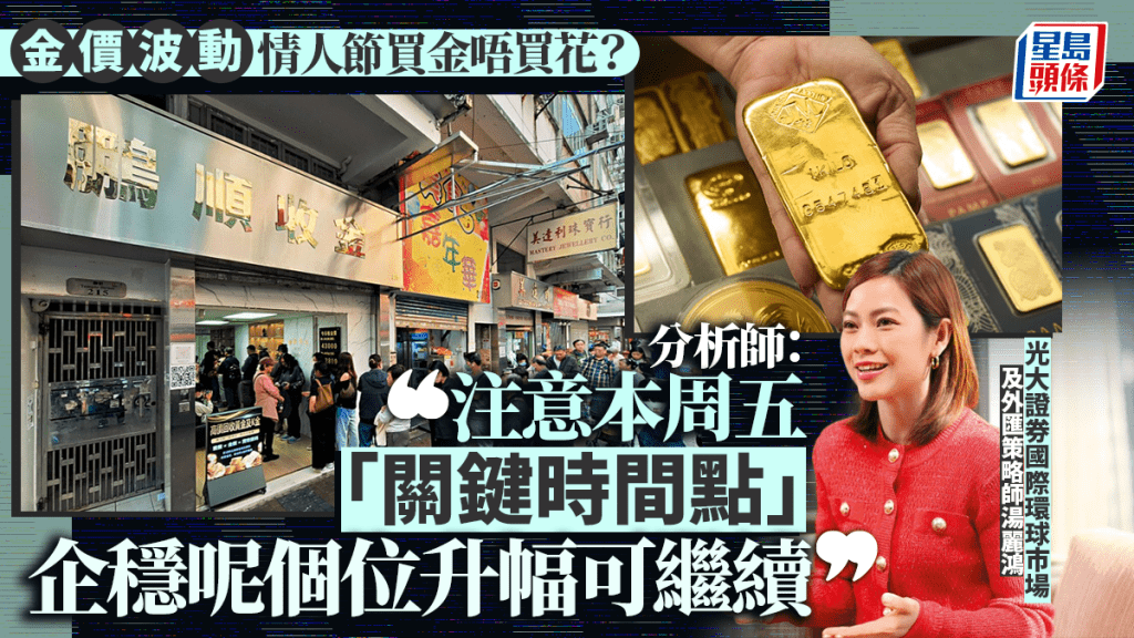 金價︱情人節買金唔買花？分析師：本周五企穩「呢個位」 升幅可繼續