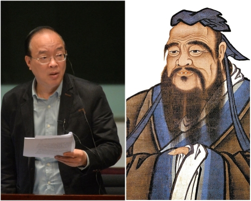 根據資料,農曆8月27日或新曆9月28日被視為孔子誕辰。左為馬逢國。