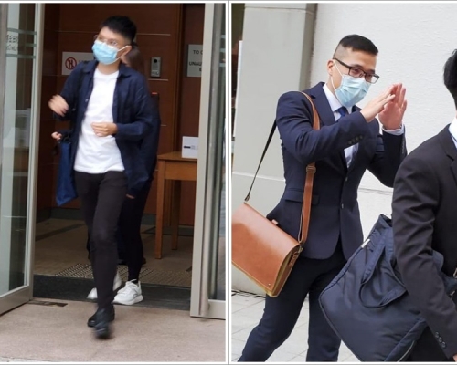 第三被告原永滔(左圖)及警長林俊傑（音譯）。王尚哲攝